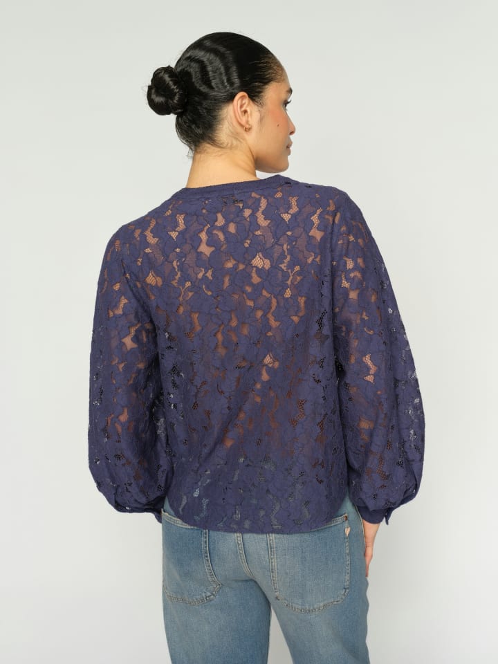 Blusenshirt MMYen River Lace in indigo
