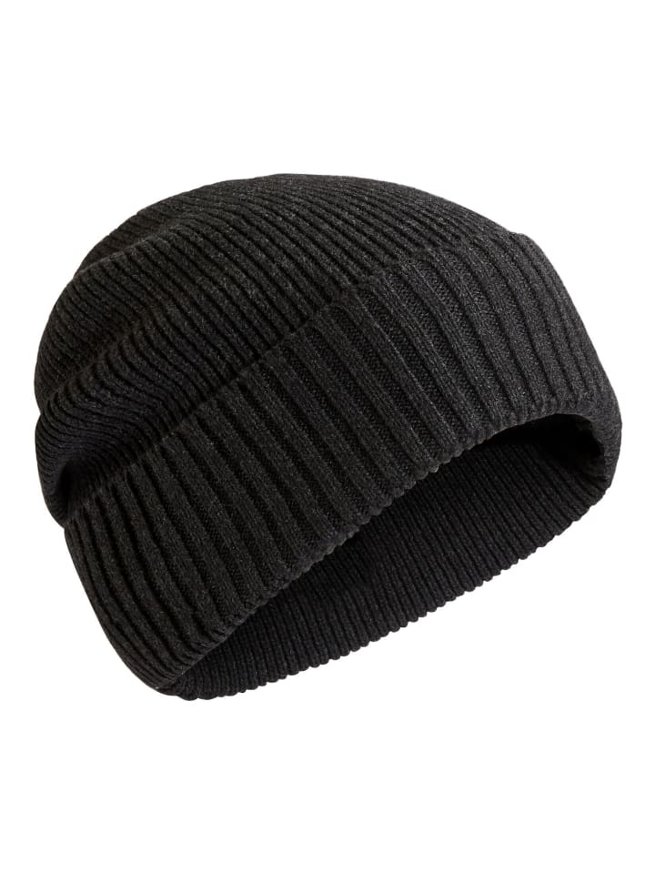 Strickmütze aus Baumwollmix in Schwarz