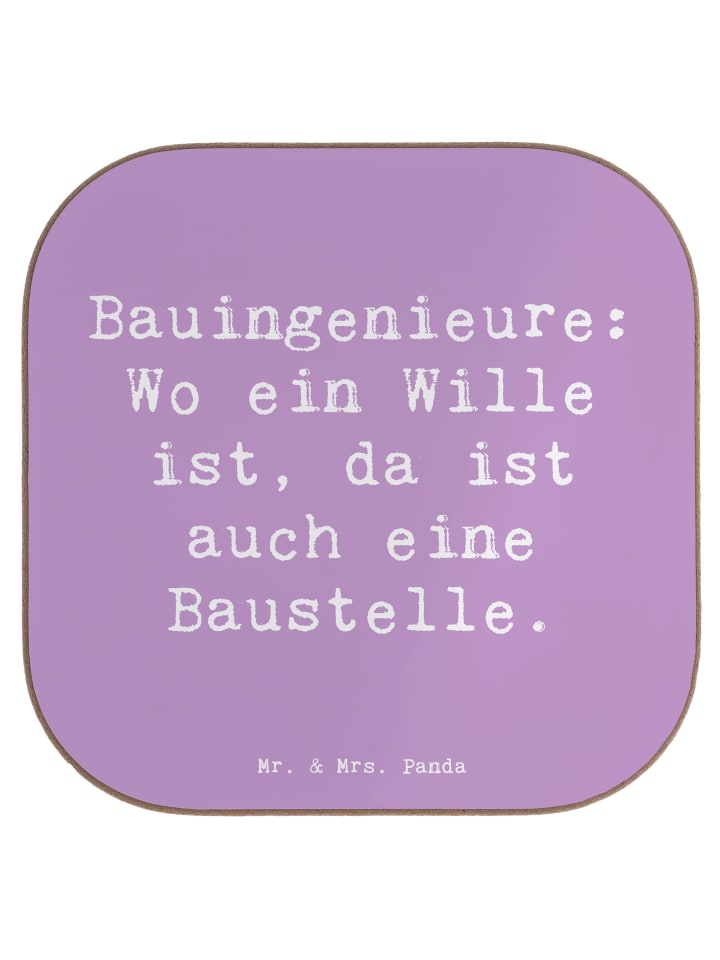 Untersetzer Spruch Bauingenieure: Wo ein Wille ... in Lavendeltraum