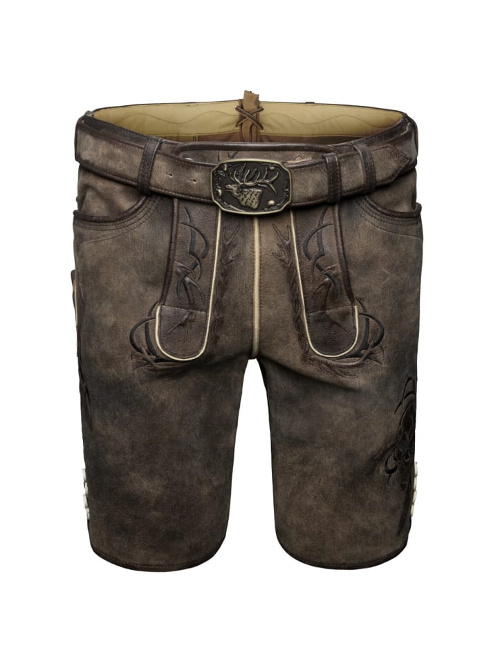 Lederhose Demos in dunkelbraun