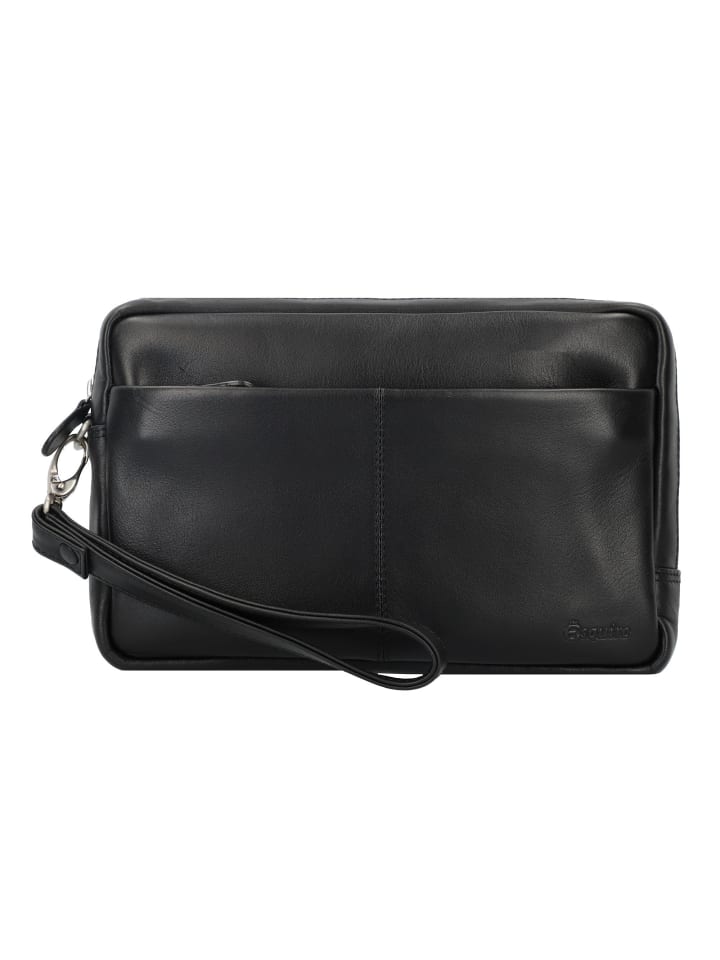 Oxford Handgelenktasche Leder 23 cm schwarz