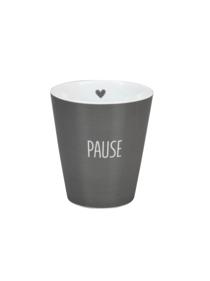 Happy Mug Becher Pause in grau