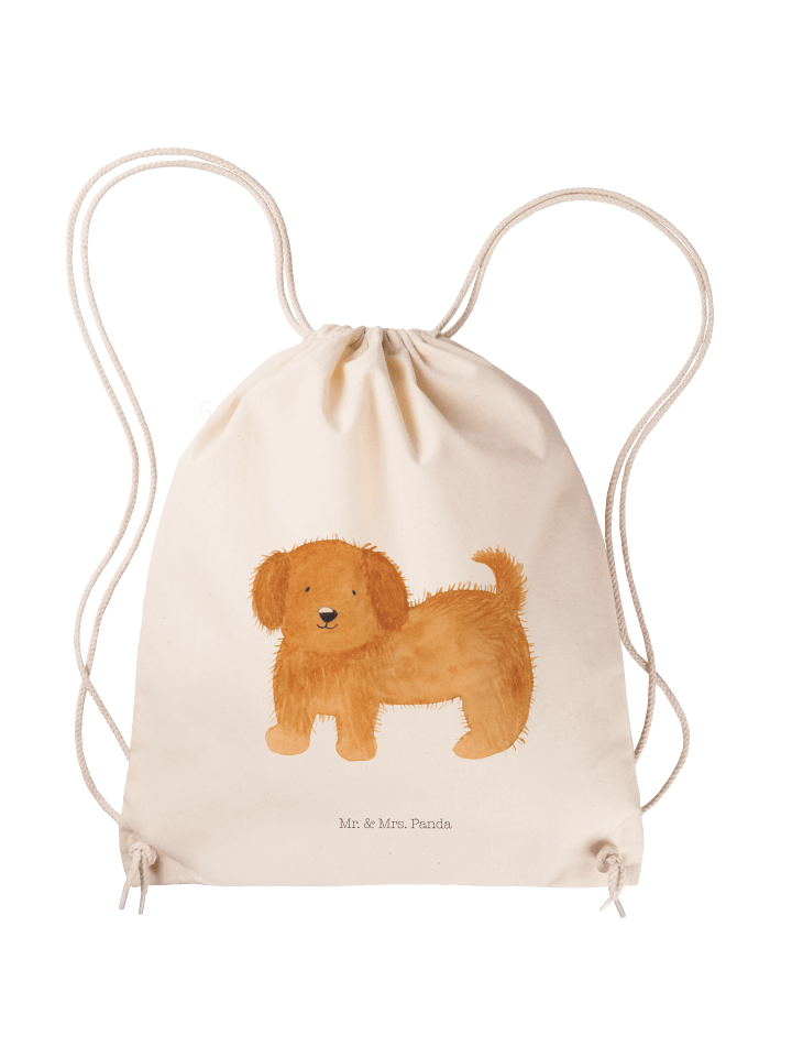 Turnbeutel Hund Flauschig ohne Spruch in Creme