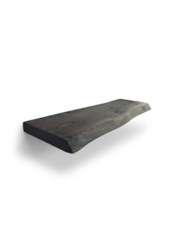 Wandregal "Baumkante" in Schwarz - (B)60 x (H)3 x (T)22 cm