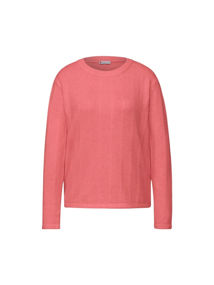 Pullover in striking coral mel.