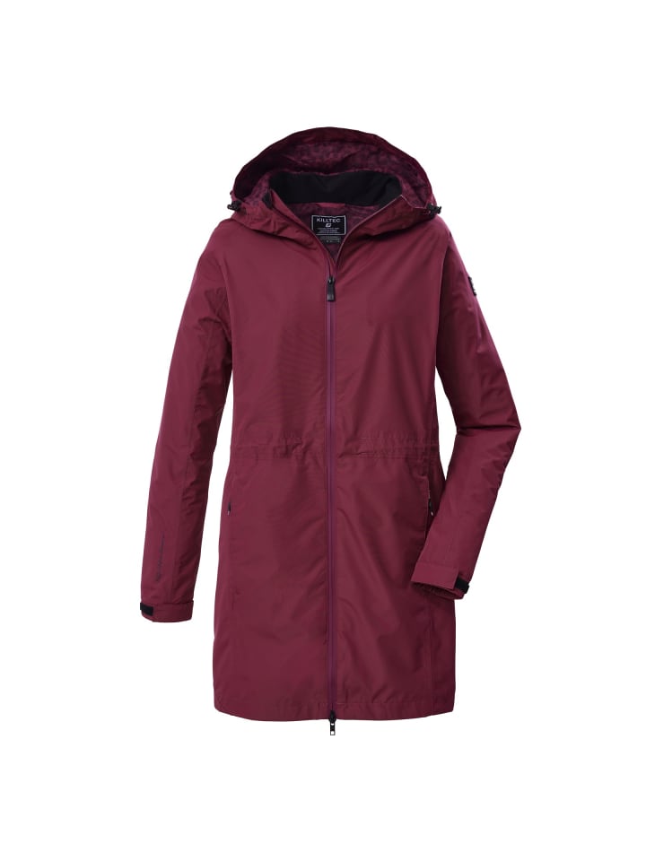 Parka / Funktionsparka Wasserdicht mit Kapuze in rot