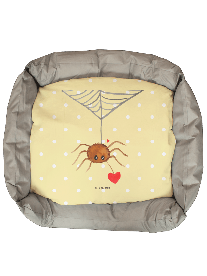 Katzenmatte Spinne Agathe Liebe ohne Spruch in Gelb Pastell