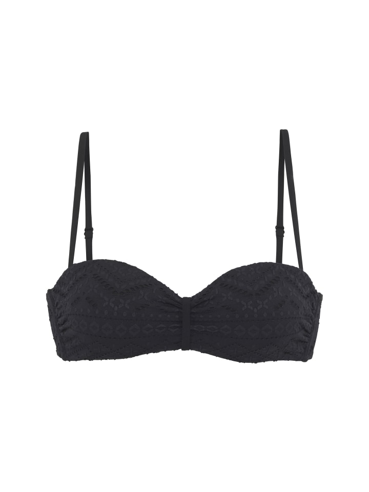 Bügel-Bandeau-Bikini-Top in schwarz