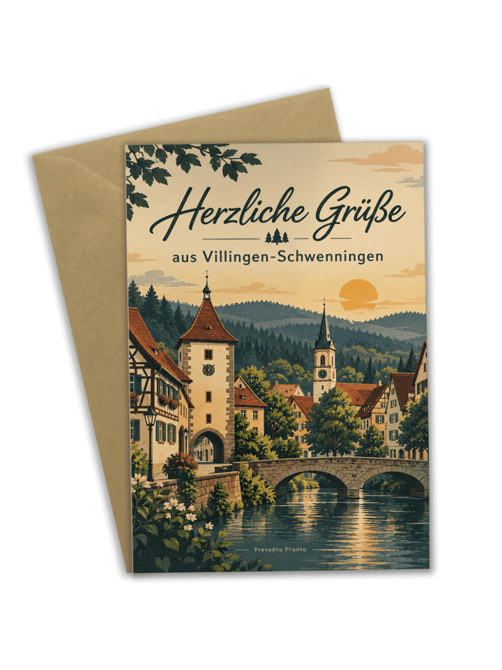 Glückwunschkarte Stadt regional Design mit Spruch in Weiß