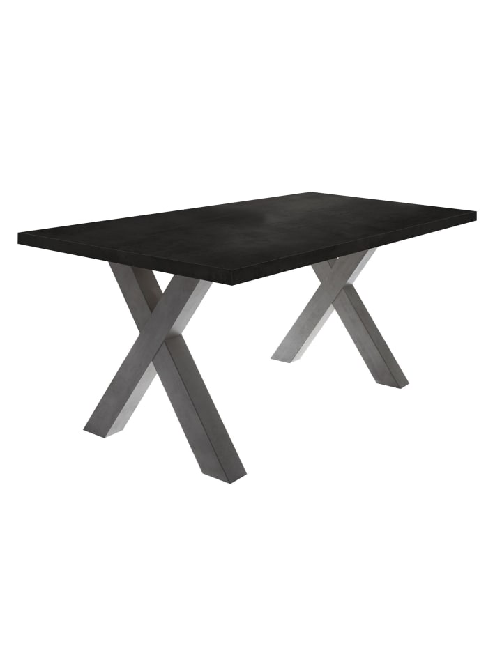 ESSZIMMERTISCH Eike 4 140 x 90 x 75 Esstisch Graphit/Schwarzstahl
