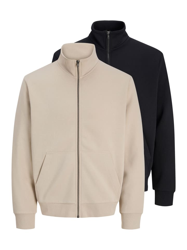 Sweatjacke Bradley in Schwarz / beige
