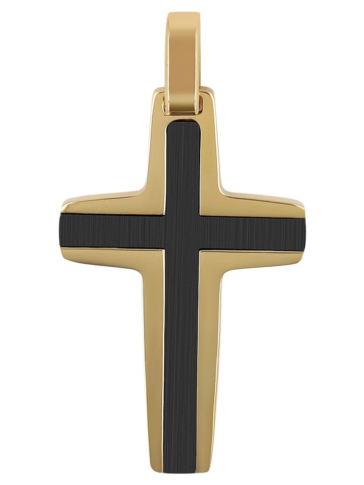 Unisex Anhänger – Kreuz Kreuzanhänger aus Edelstahl in schwarz