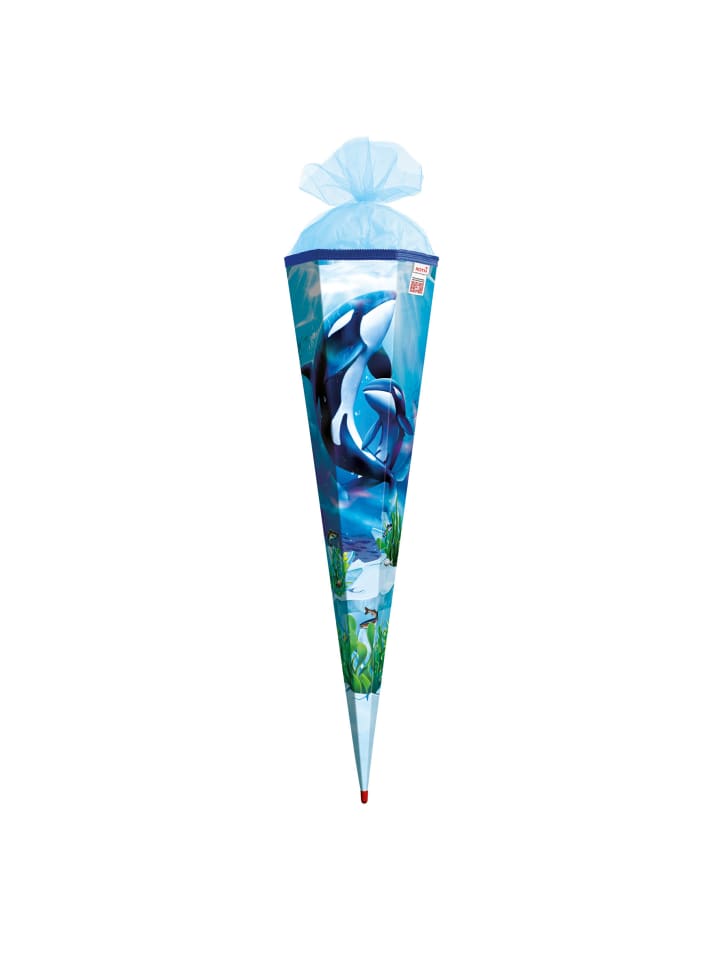 Motiv-Schultüte Orcas 85 cm in Blau