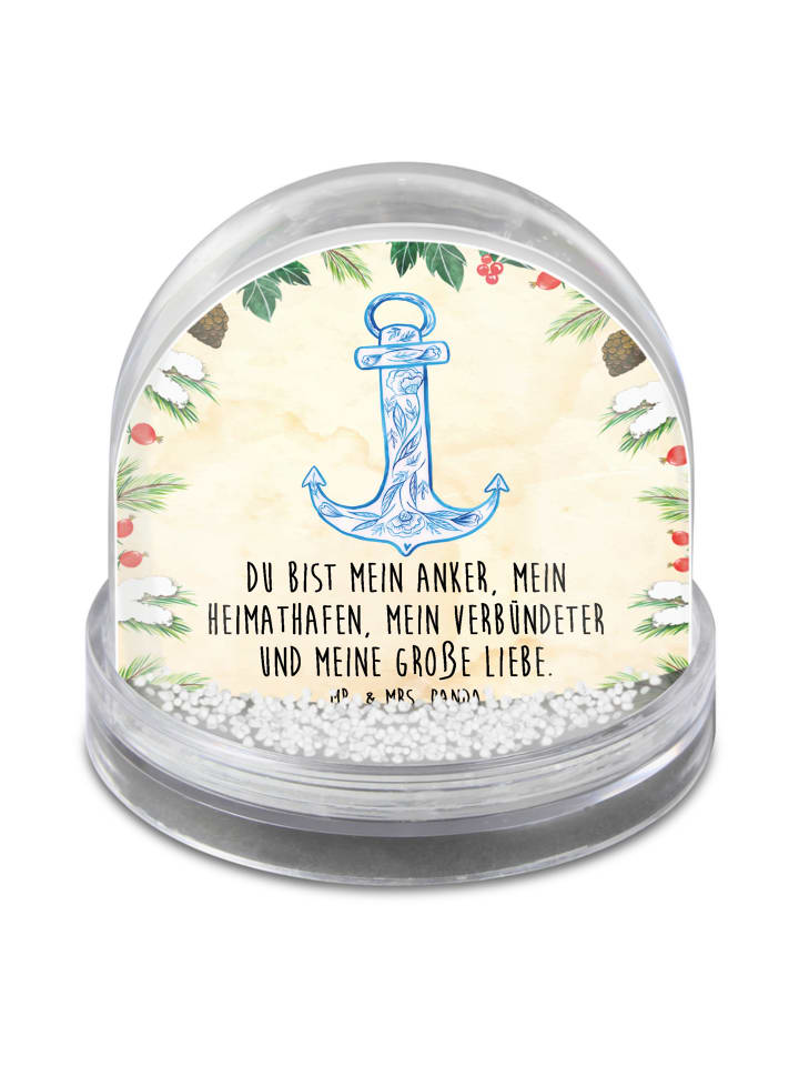 wasserkugel Anker Blau mit Spruch in Naturpapier