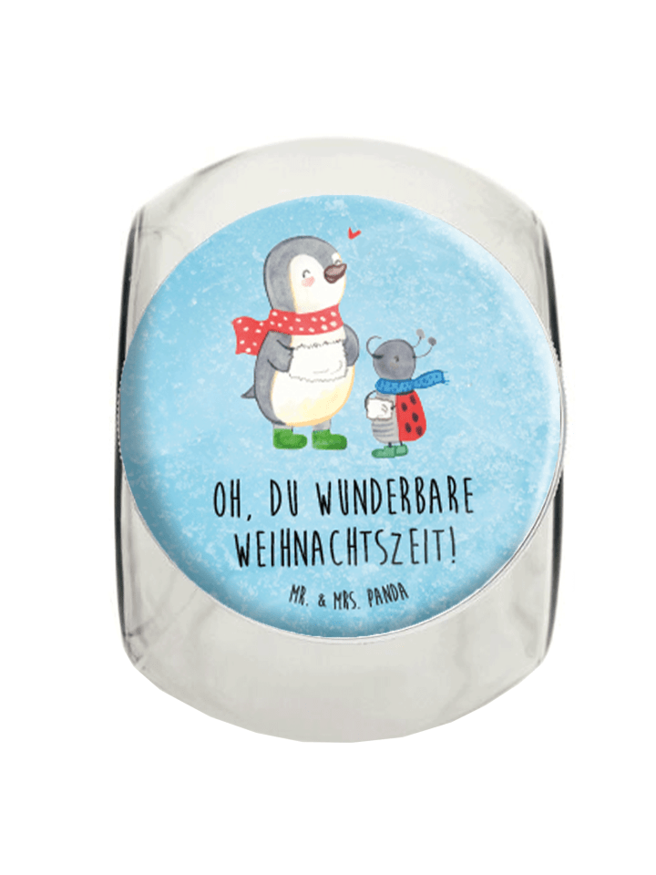 Bonbonglas Smörle Winterzeit mit Spruch in Eisblau