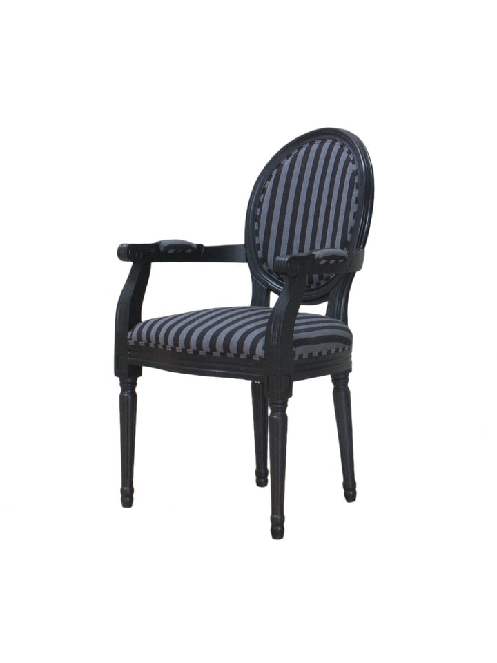 Esszimmerstuhl Rokoko Amaretta Schwarz 54 x 47 cm