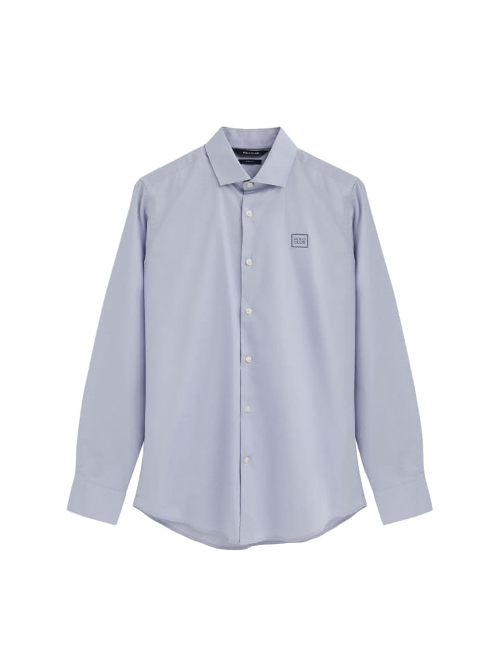 Hemd MAN BLOCK POPLIN IO LONG SLEEVE SLIM FIT in Baby Blau