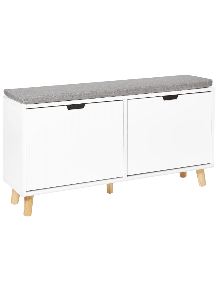 Schuhschrank MINERAL in Weiß/Grau/Braun - (W) 98 x (H) 52 x (L) 25 cm