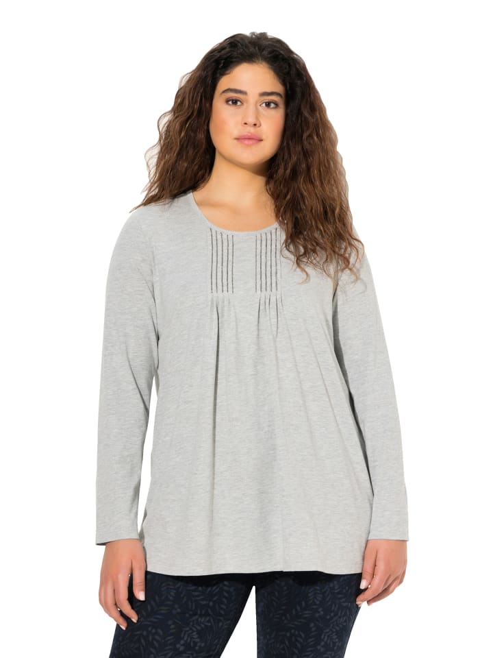 Shirt in hellgrau mélange