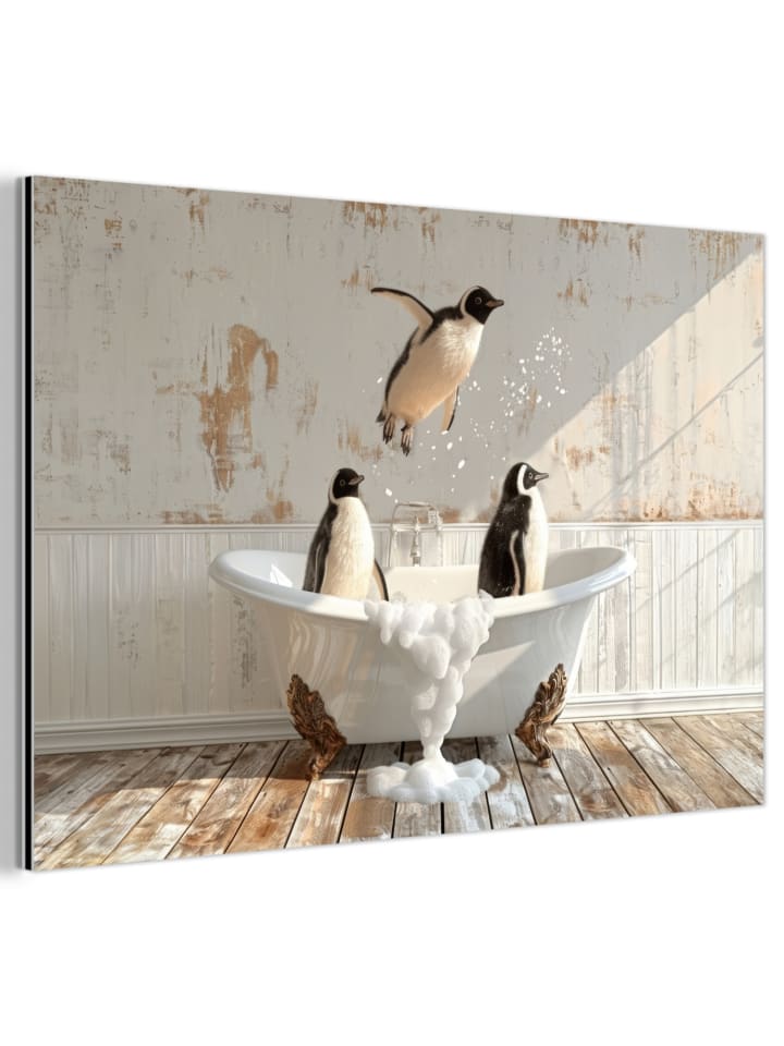 Metallbild Pinguine