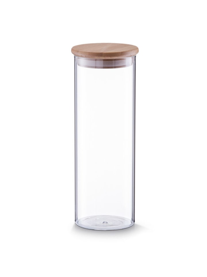 Glasbehälter mit Bambusdeckel, 1600ml in Transparent, 28 cm