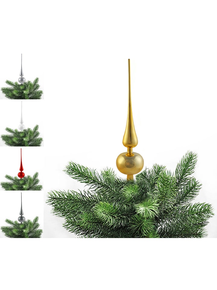 Christbaumspitze Kunststoff Spitze 28cm in Gold