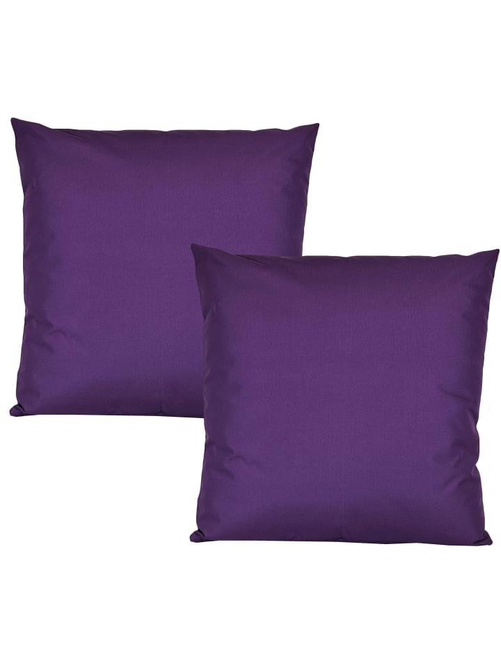 2er Set Outdoor Kissenhülle 60x60cm Uni in Violett