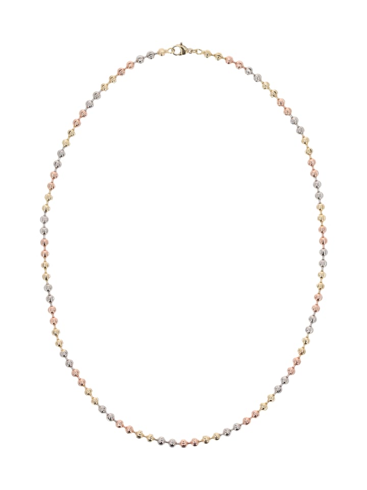 Women Beaded Necklace in Gold Rose Silver