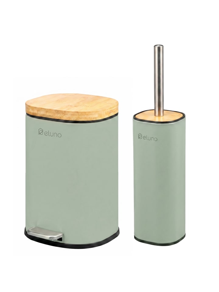 Badezimmer Zubehör Set ca. 18,5 x 27,5 x 23 cm (B/H/T) Salbei