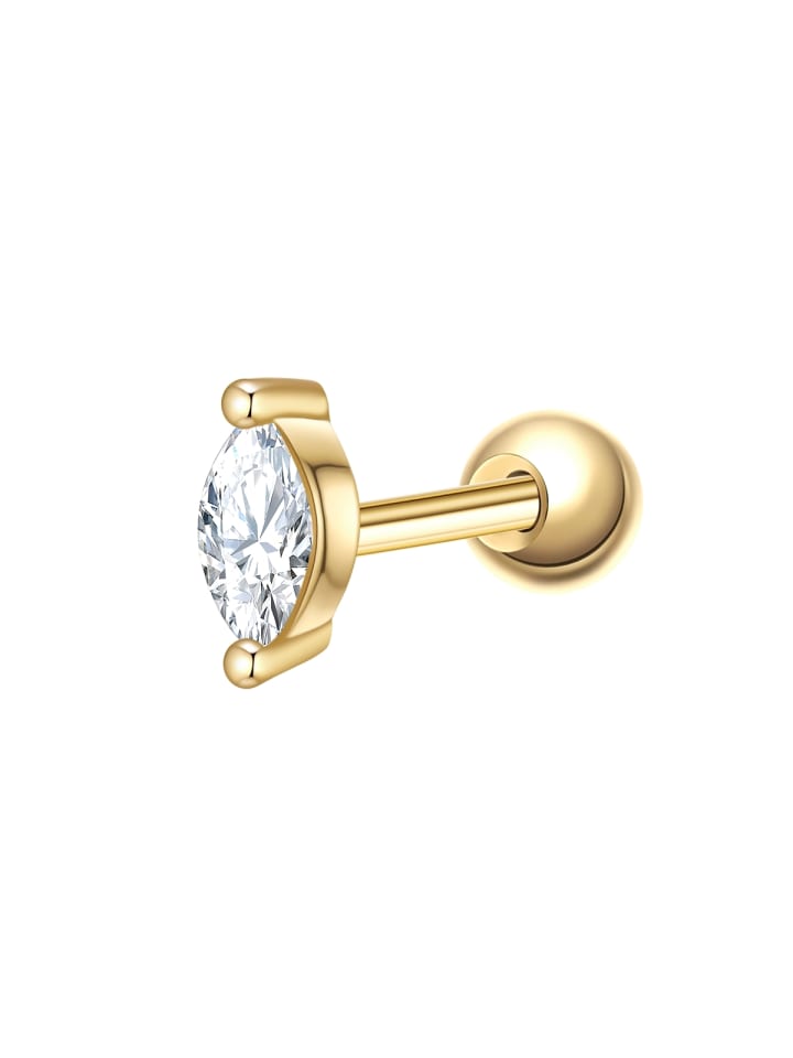 Piercing aus Sterling Silber mit Zirkonia in gelbgold