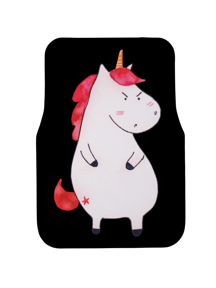 Automatte Einhorn Wut ohne Spruch in Schwarz