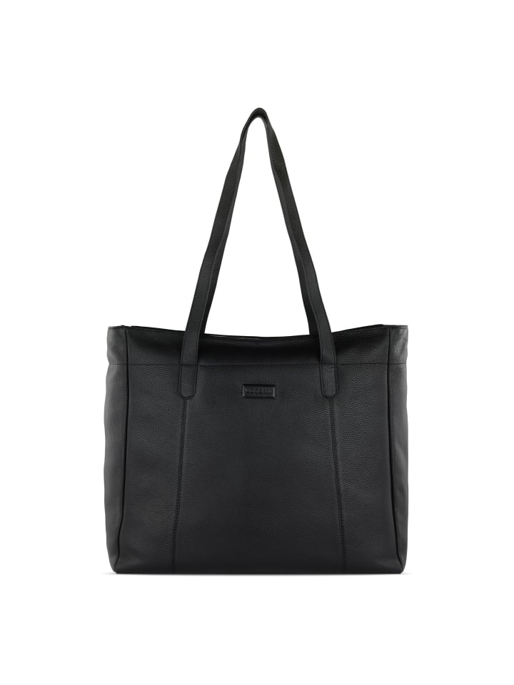 Elsa Shopper Tasche Leder 42 cm schwarz