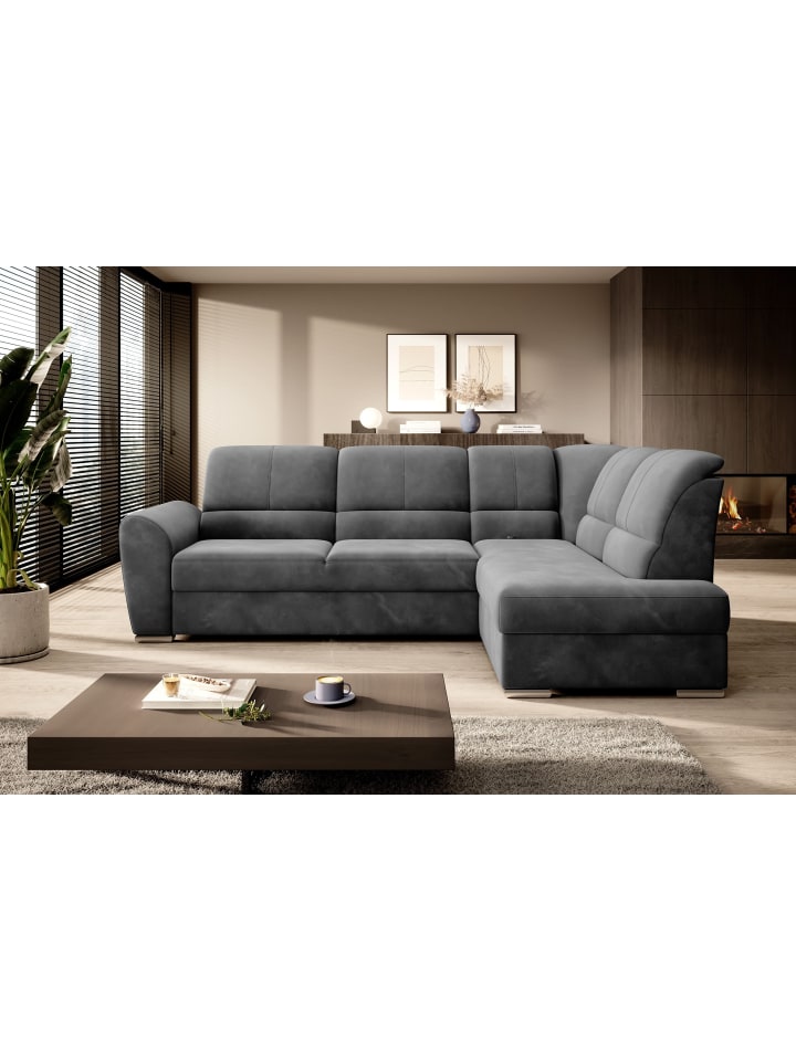 Silver Recamiere Rechts in Anthrazit -  (L) 270 x (B) 270 x (H) 93 cm