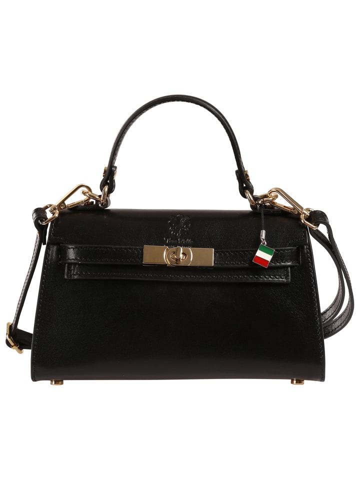 Florence Handtasche Leder schwarz ca. 23cm