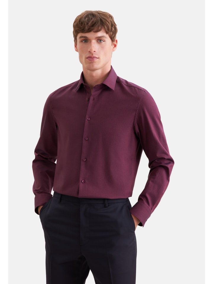 Flanellhemd Slim in Rot