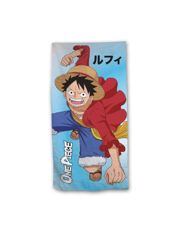 One Piece Schatzsuche am Meer Handtuch Strandtuch Segel Stil in Blau