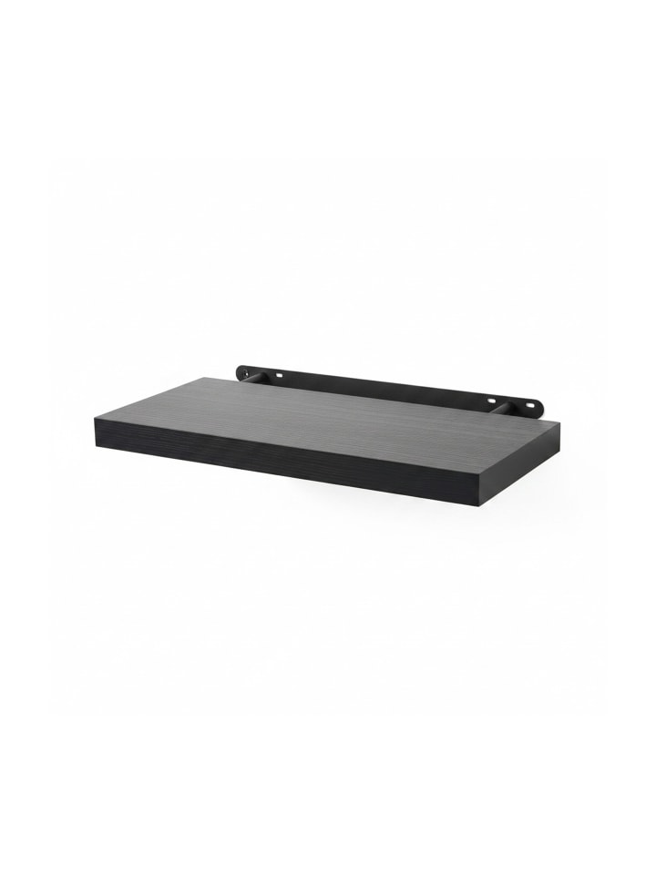 Wandregal in Schwarz - (B)60 x (H)4 x (T)23 cm