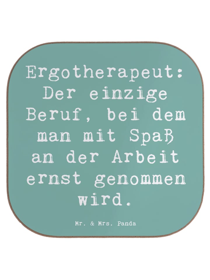 Glas-Untersetzer Spruch Ergotherapeut Geschenk ... in Meeresbrise