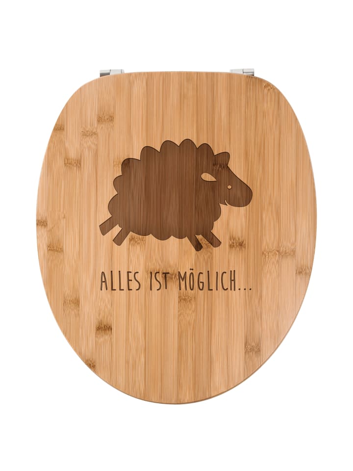 WC-Brille Schaf mit Spruch in Transparent