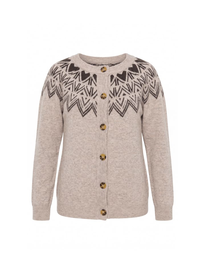 Strickjacke in beige melange