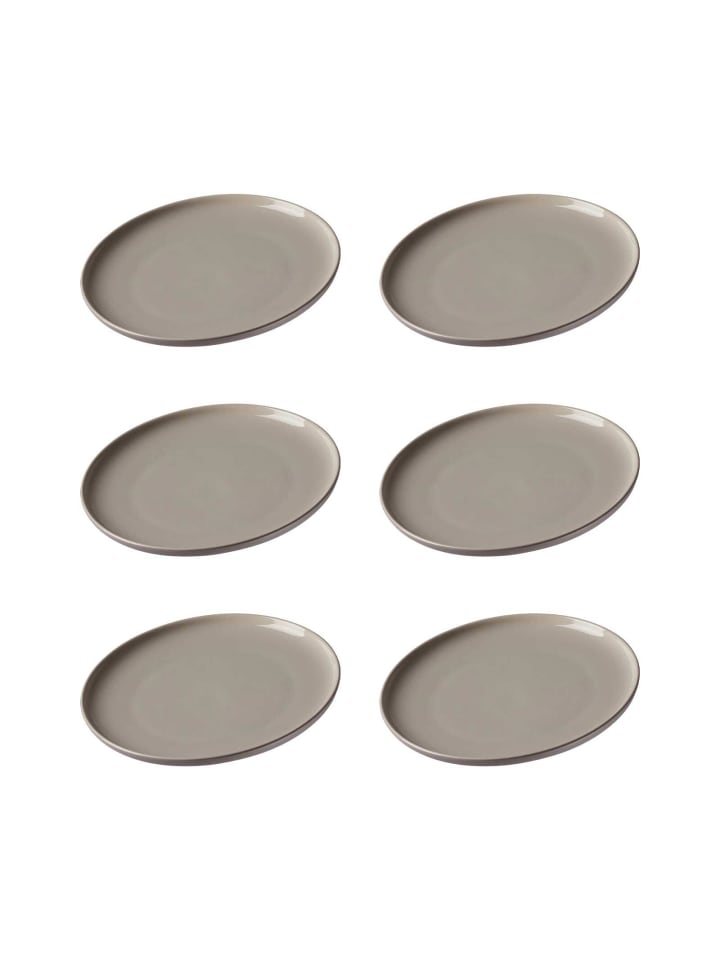 6er Set Dessertteller Jasper in Taupe ø 19.0 cm