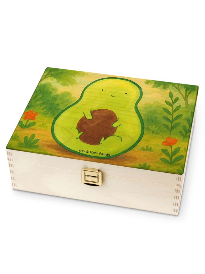 Teebox Avocado Kern Design ohne Spruch in Weiß
