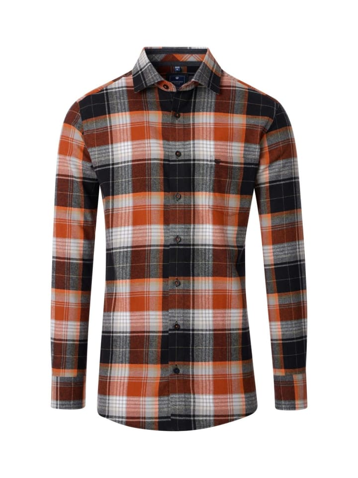 Langarm-Hemd in orange
