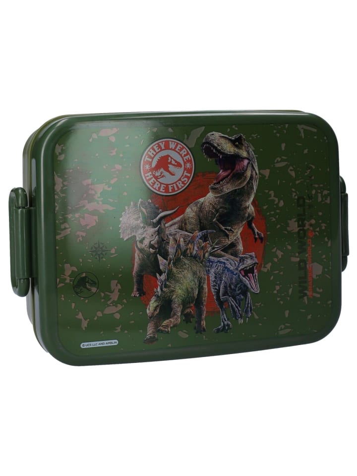 Jurassic World Brotdose Lunchbox Kinder Frühstücksdose Vesperdose in Grün
