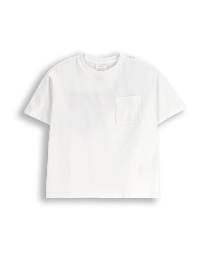 T-shirt aus Baumwolle mit kurzen Ärmeln in weiß