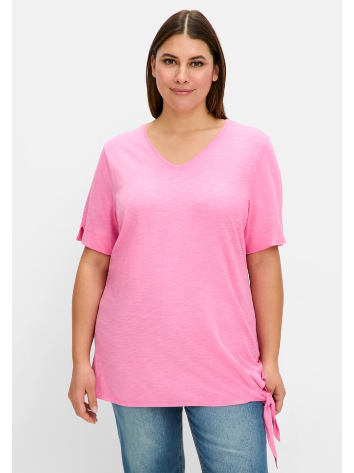 T-Shirt in blumiges pink