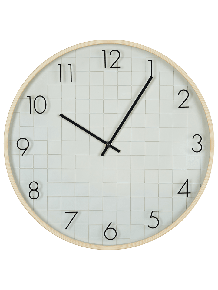 Wanduhr CREUSE in Weiß/Braun - (W) 40 x (H) 40 x (L) 4 cm