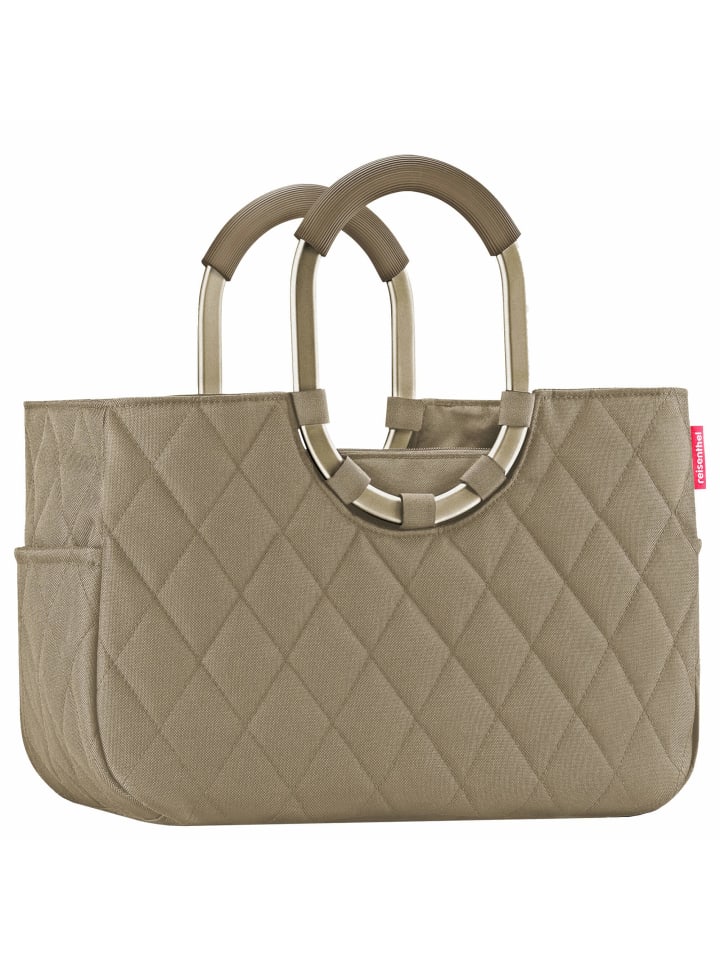 loopshopper M / Shopper 40 cm (summerstripes coffee) in frame rhombus olive