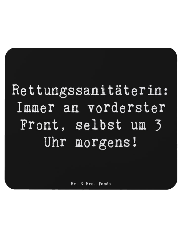Mouse Pad Spruch Rettungssanitäterin Mut mit Sp... in Schwarz