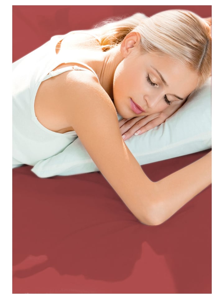 Spannbettlaken BOXSPRING in rosso siena